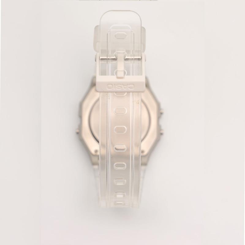 CASIO Customized watch modified series metallic silver texture screen electronic movement resin strap F-91WS-7DF(WATCH1-GaiZhuang-BaiYiYin) серебряный