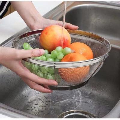 Stainless Steel Metal Net Basket Easy Clean Fine Mesh Strainer Food Colander Kitchen Supplies
