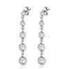 Trendy Women's 18K Gold-Plated Emerald Tassel & Stud Earrings with Cubic Zirconia In Stainless Steel