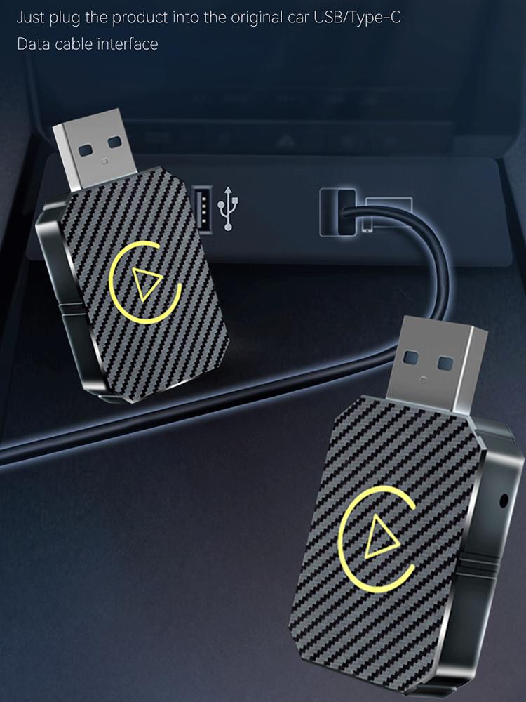 Wireless Carplay Android Auto Adapter Plug&Play USB Car Dongle BT CarPlay AI Box for OEM Wired CarPlay/Andriod Auto Cars