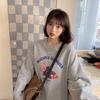 Fleece thickened super fire American retro sweater women's autumn and winter oversize crew neck jacket student loose