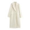 Womens Wool Blend Long Sleeve Double-Breasted Oversized Coat Casual Trench Outerwear In Beige Pink Burgundy Dark Red