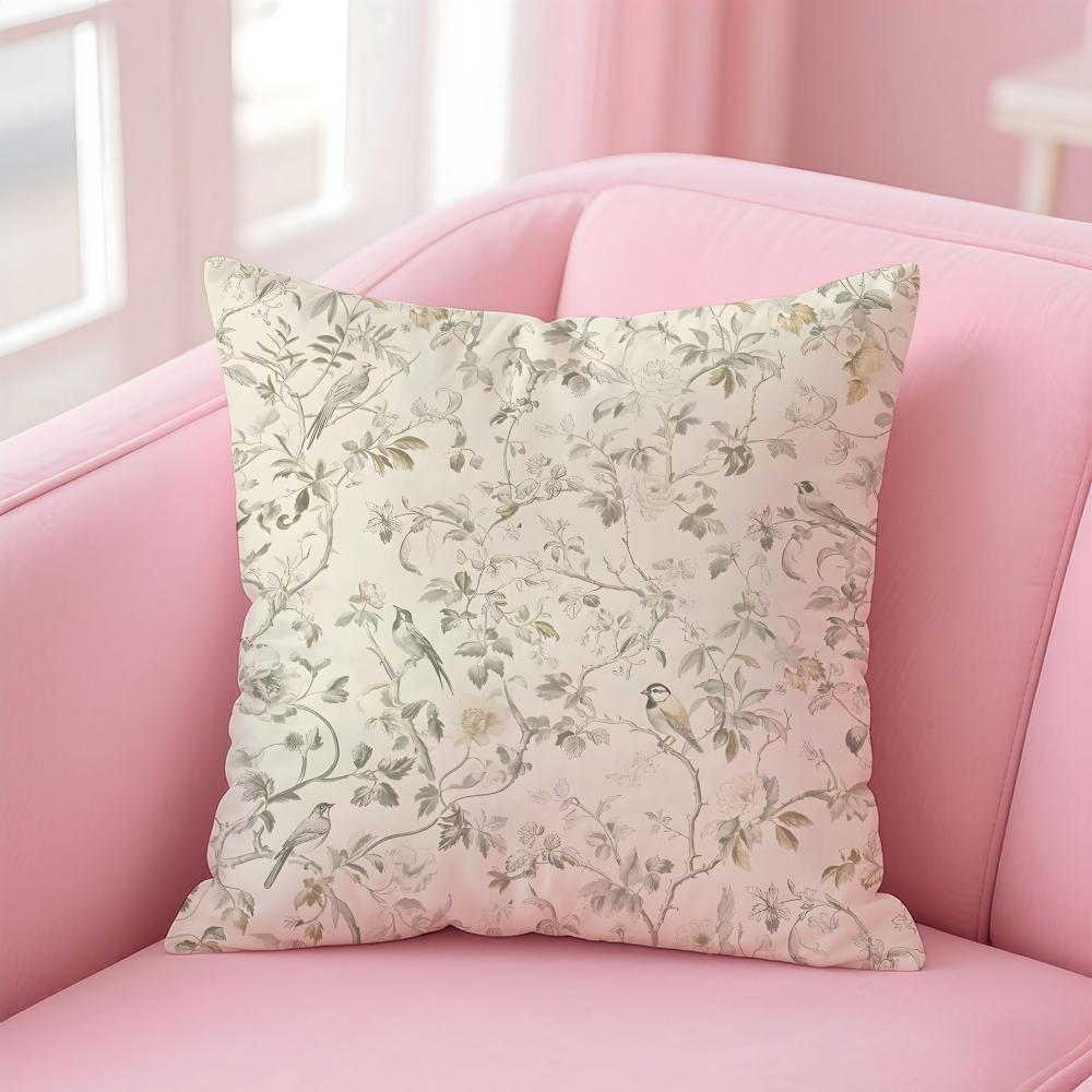 fashion Retro French courtstyle Floral motif Cushion Cover Pillowcase Short Plush Invisible zipper Room Sofa Cushion Cover