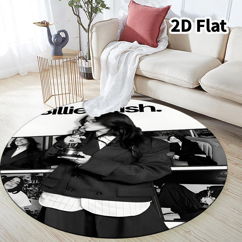 Billie Eilish Round Area Rug Carpet Rug For Living Room Bedroom Sofa Playroom Decor Nonslip Floor Mat