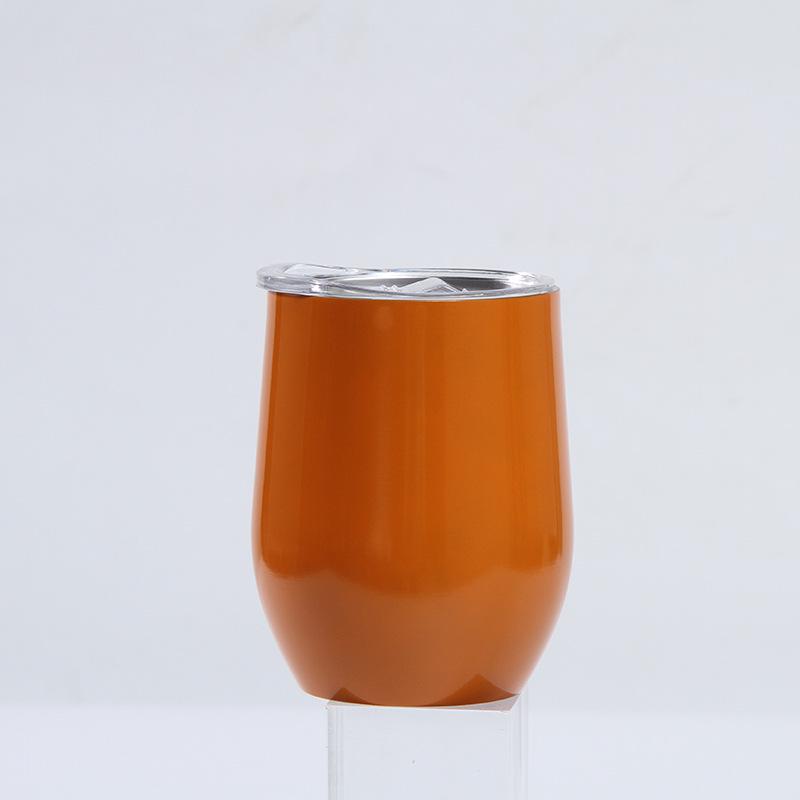 12oz Eierschalenförmiger U-förmiger Edelstahl-Vakuum-Weinbecher mit Bauchdesign