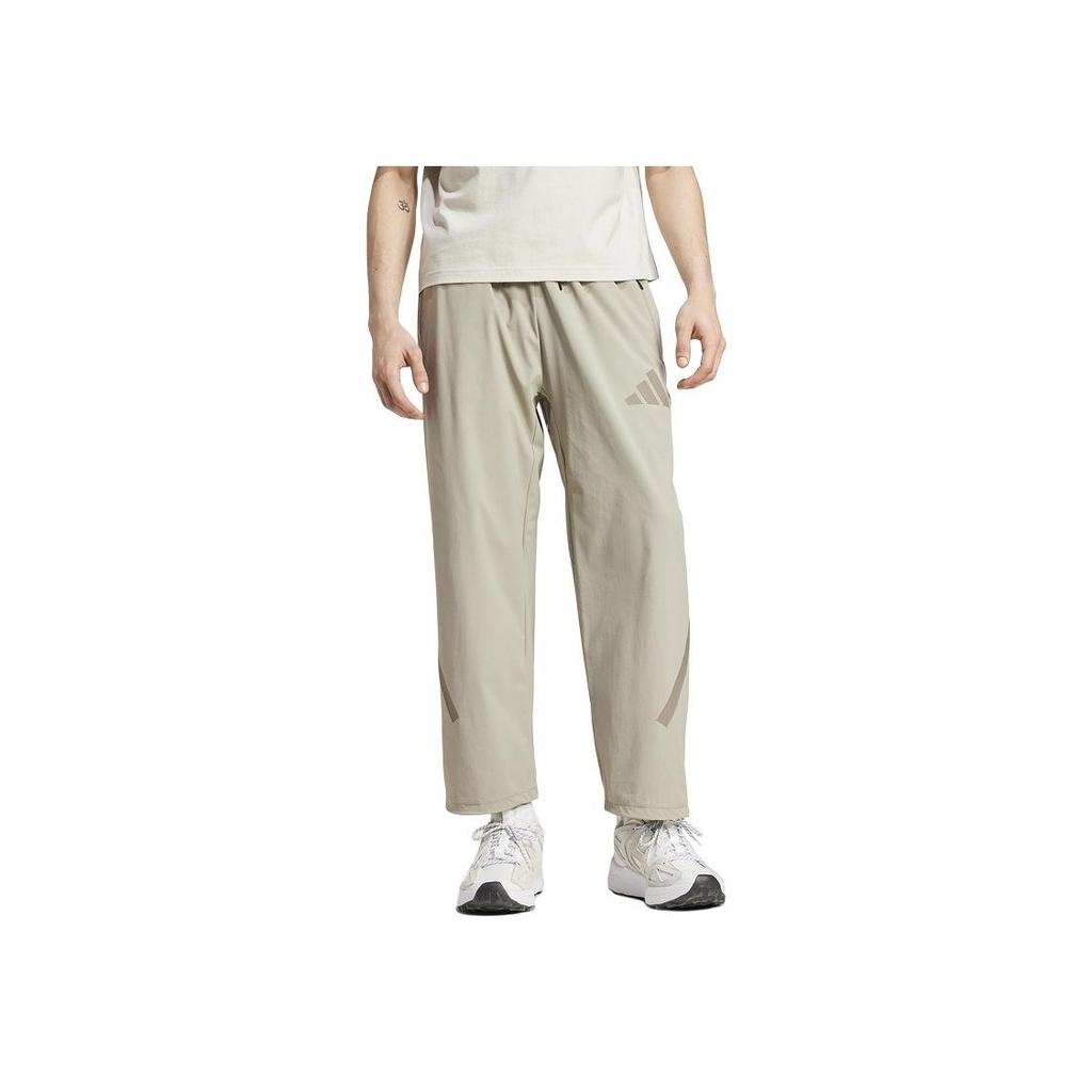Adidas True Healing Series SS25 Casual Versatile Lace-Up Straight-Leg Knitted Sports Pants Men Pants Off-White JN9030