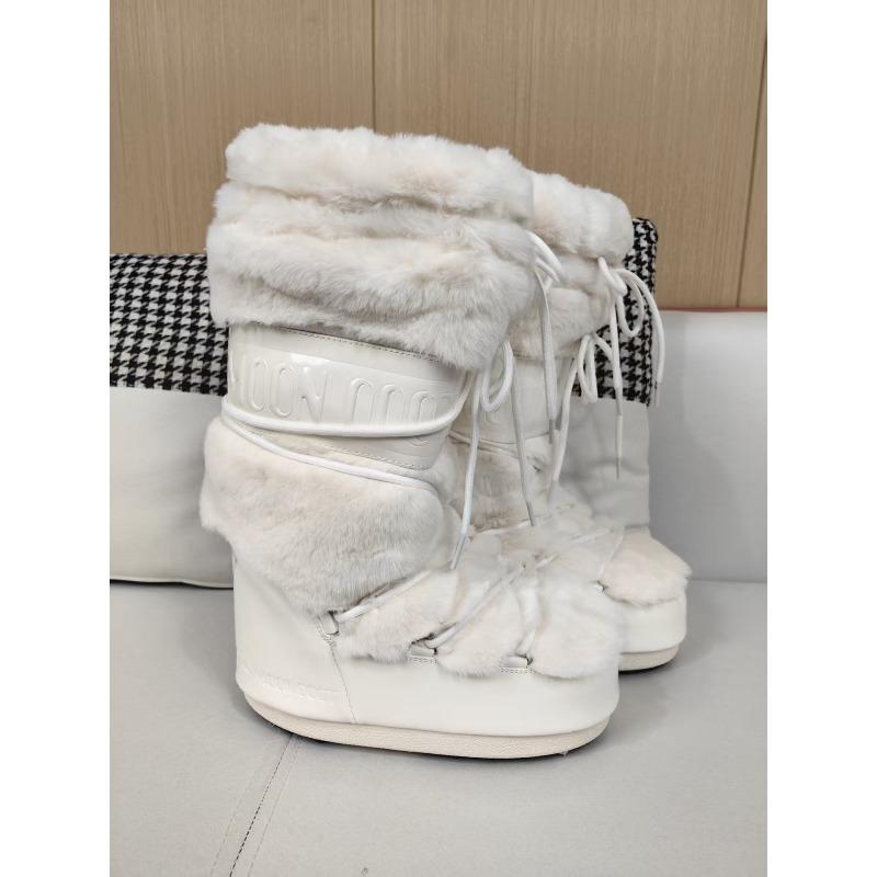 Wintermode Moon Boots Verdickte Thermohülle Baumwollstiefel Wasserdichte und rutschfeste Riemen Brotstiefel