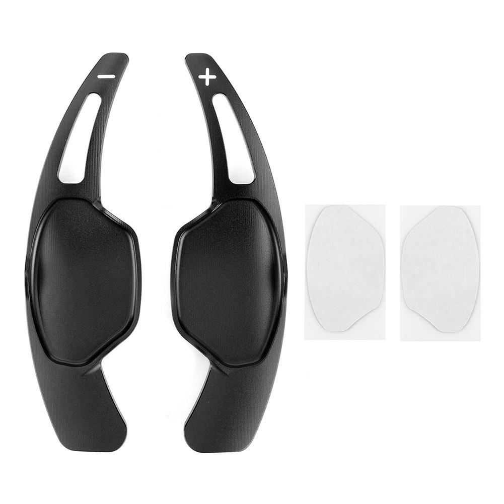 Pair Aluminum Alloy Steering Wheel Shift Paddle Shifter Extension Fit for Cadillac XTS 13 18Black