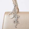 Keychain Pendant Sparkling Rhinestones Gecko Shape Zinc Alloy Key Holder with Electroplated Lobster Clasp Backpack Accessory