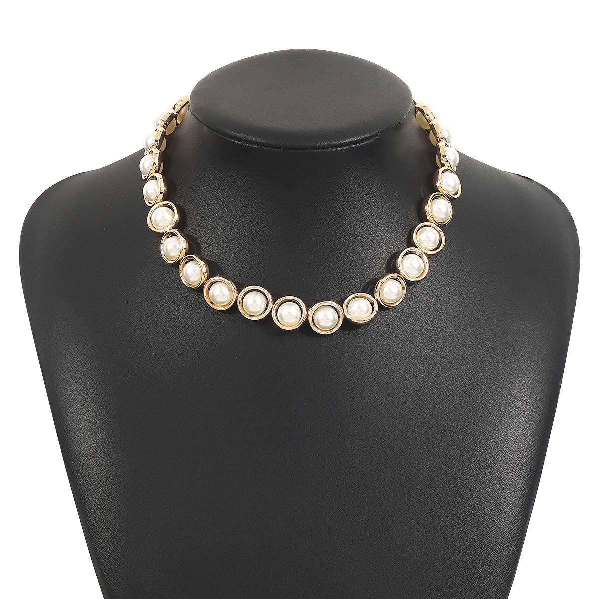 

Tooxika Temperament Pearl Collarbone Chain Retro Elegant Bridal Wedding Necklace Women
