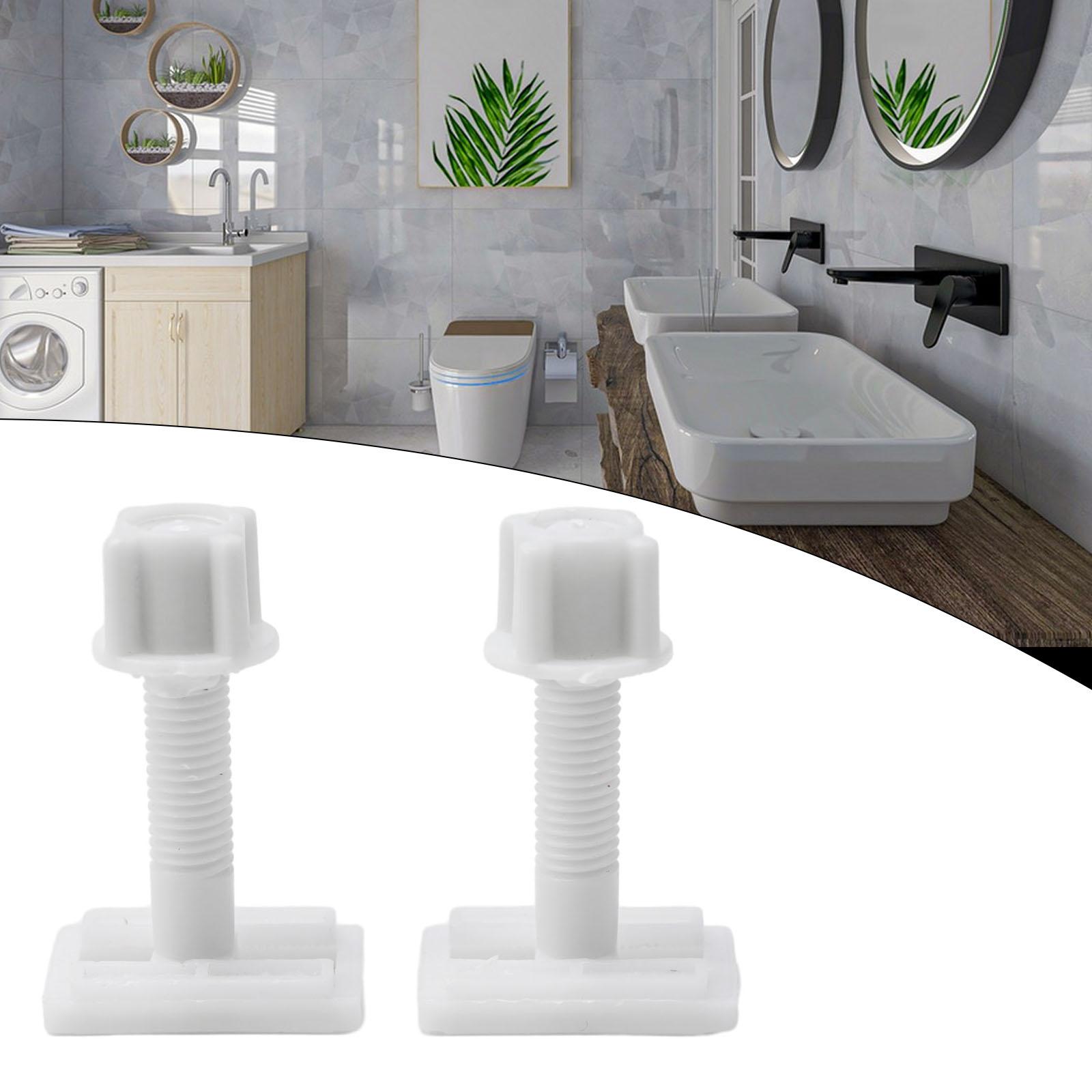 

Bathroom Toilet Hinge Screws Plastic Bolts 2*Sliding Plates 2*Washers 6cm Screw Plastic Repair Kit Replacement A