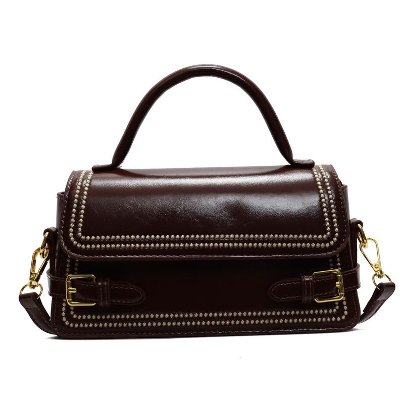 Wholesale new product French retro simple style niche portable small square bag temperament commuter style advanced sense messenger bag women