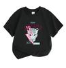 Kids Boys Girls 100% Cotton Short Sleeve Crew Neck T-Shirt, Stay Hungry Leopard Lightning Print Casual Soft Breathable Summer Tee for Children Daily W