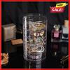 Rotating Jewelry Storage Box Makeup Storage Rack Bracelet Earring Round Plastic Organizer Boxes Holder Display Rack with Cover