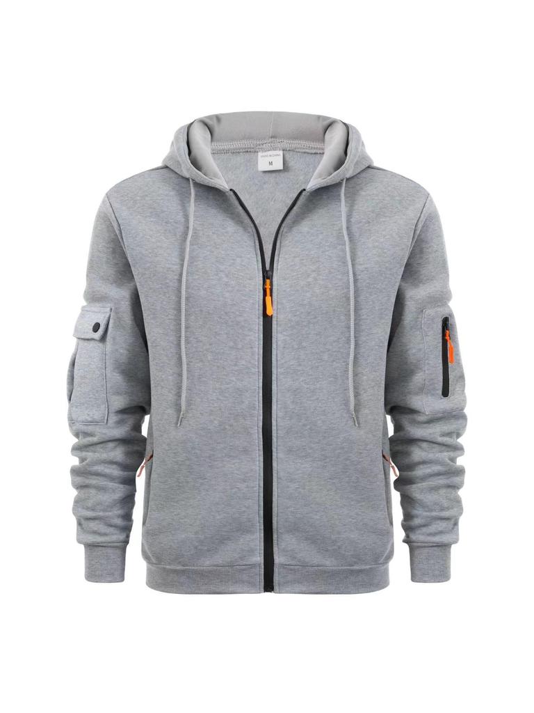 Men's Multi-Pocket Plus Size Cardigan Hoodie - Spring/Autumn Casual Sports Jacket