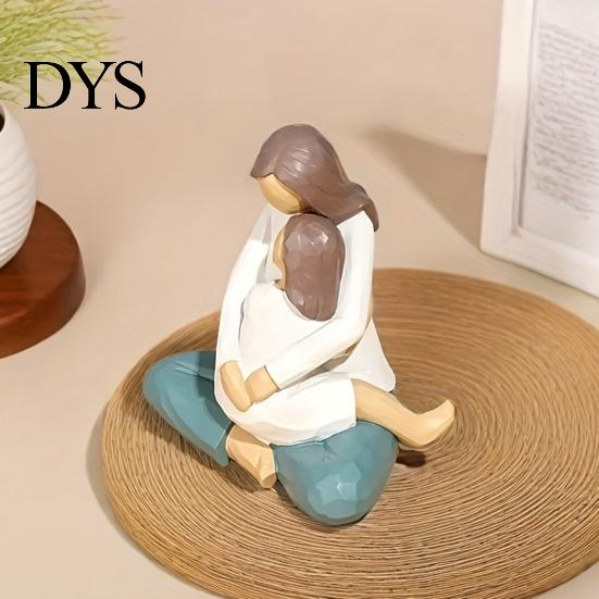 Elegant Home Office Decor Faceless Mother And Child Figurine, Heartwarming Resin Statue, Modern Statue Minimalist Sculpture for Living Room