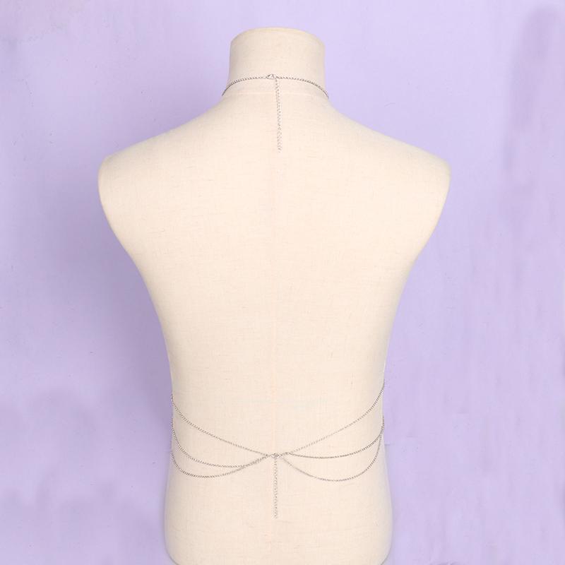Body Necklace Women Fashion Geometric Body Cuban Chain Ladies Sexy Cross Chest Chain Jewelry Gift