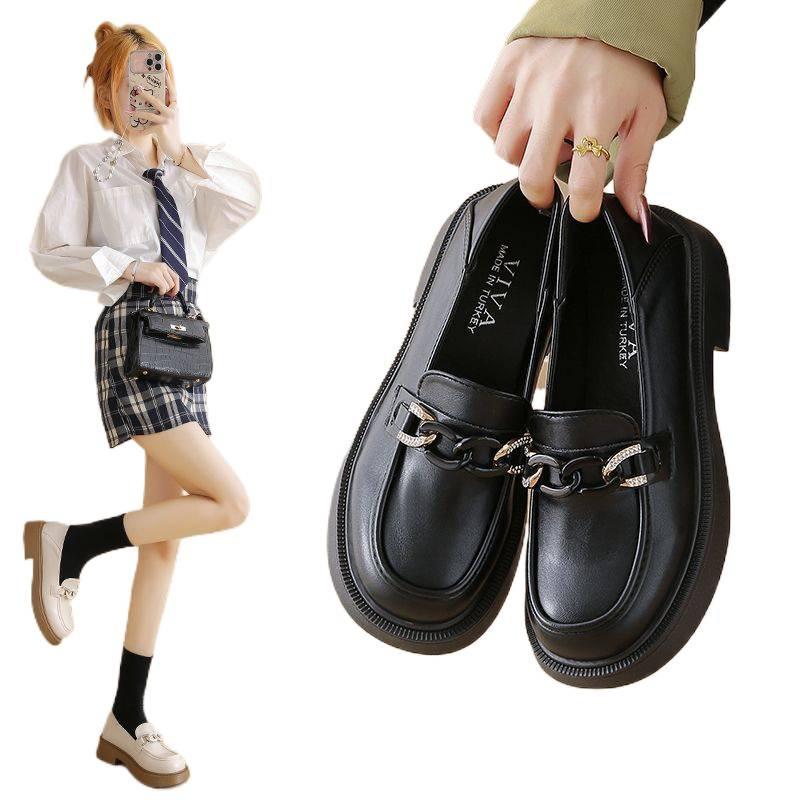 Women's shoes 2025 autumn Xiaoxiangfeng real soft leather loafers with skirts Mary Jane small leather shoes one-pedal single shoes