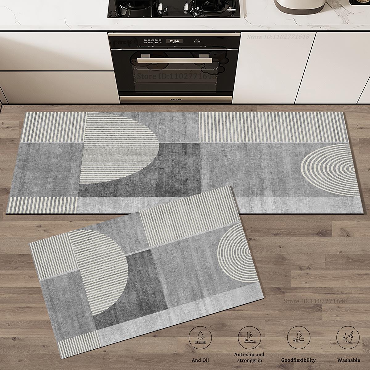

Kitchen Geometric Carpet Light Color Entrance Mat Simple Absorbent Non-Slip Doormat Rug Outdoor Indoor Durability Washable Rugs 40cmx60cm 1pc