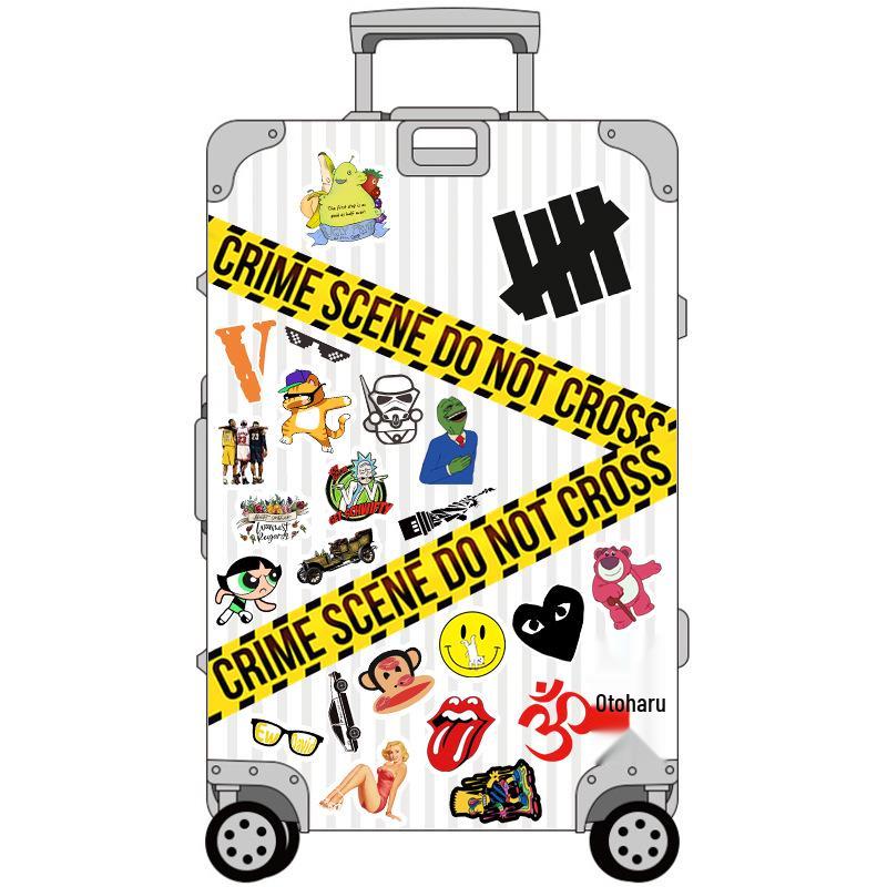 50 Waterproof Warning Sign Stickers: Graffiti for Luggage, Scooter, Computer, Tablet, Decoration