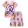19776 Kids Girls Lily Lovebraids Game Printed Short Sleeves Sleepwear Pajamas 2pcs/sets
