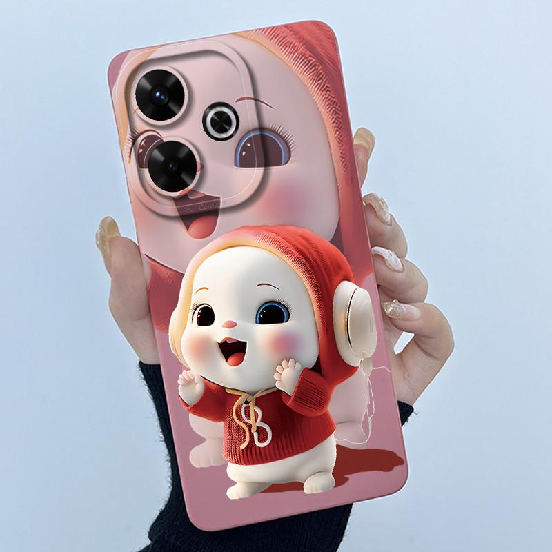 Hülle Für Xiaomi Poco M6 4G Redmi 13 4G 13 5G Niedlicher Panda Süße Mädchen Katzen Silikon Weiche Rückabdeckung Stoßstange Schlanke Schutzhülle