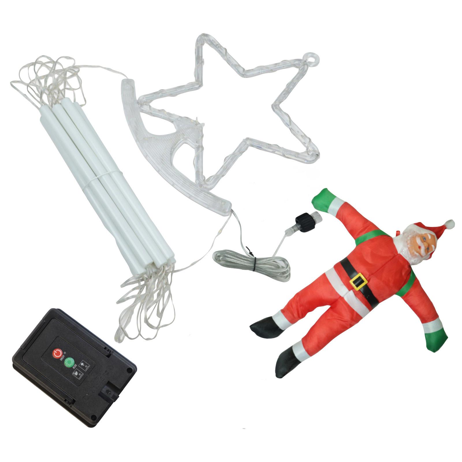 

Рождественские гирлянды-лесенки с Сантой - Светодиодное украшение для праздничной экспозиции в помещении и на улице One Size