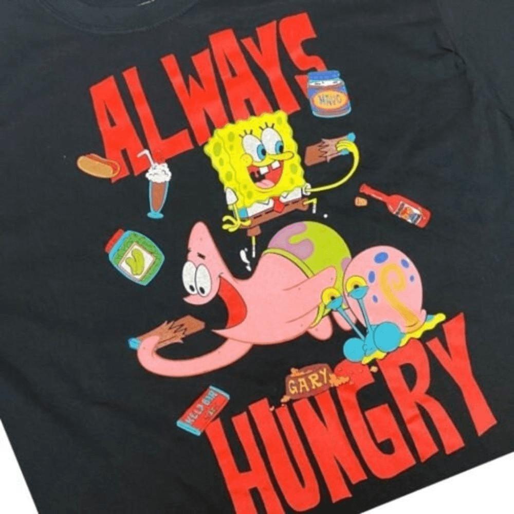 SpongeBob Men’s S Always Hungry Graphic T-Shirt Patrick Gary Snacks Fun Novelty XXXXL
