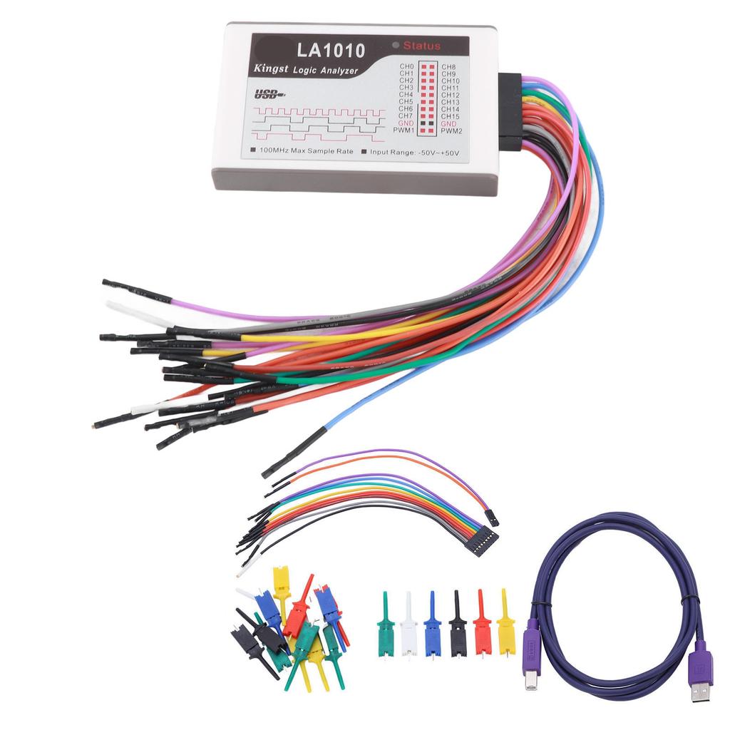 16 Channel Logic Analyzer with Cable Portable Analyzer Device 100M Sampling Rate ?50?50V Input