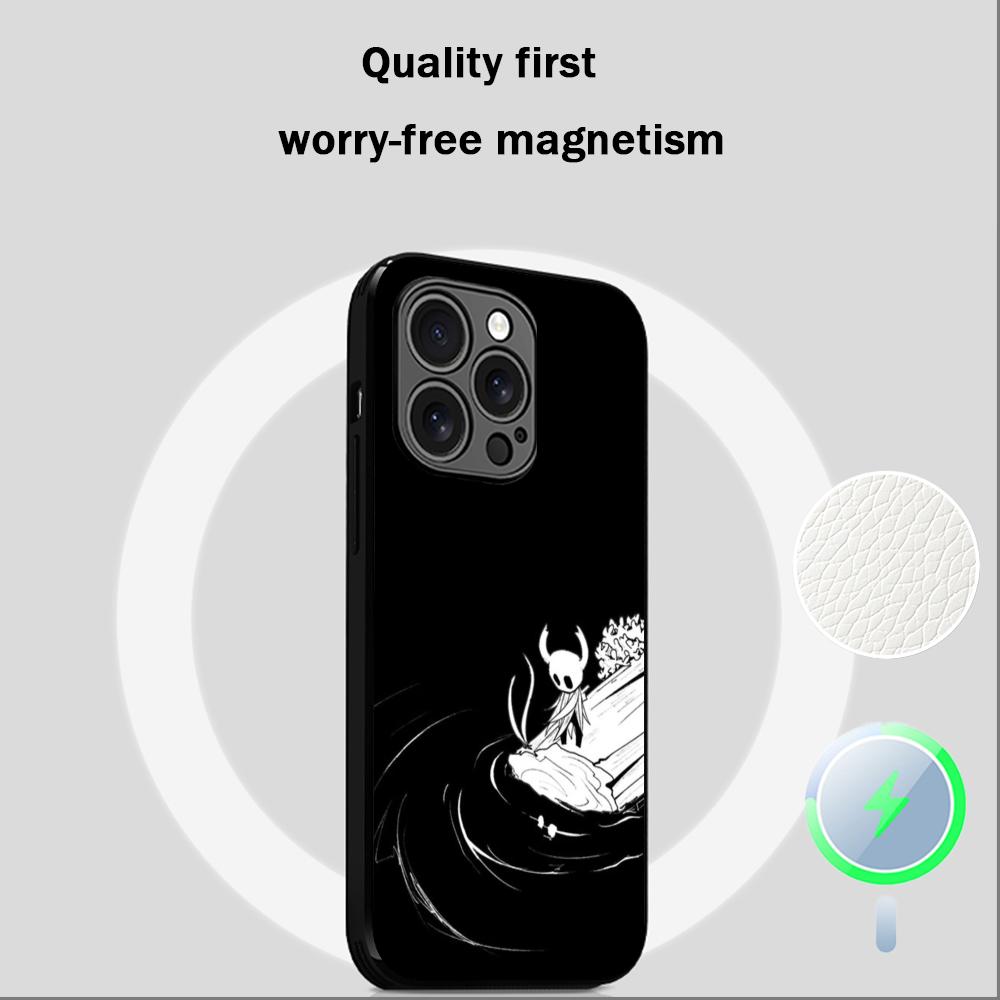Super fashion Hollow Knights game Phone Case For iPhone 16 15 14 13 12 11 Plus Pro Max High-end Luxury Magsafe Sheepskin