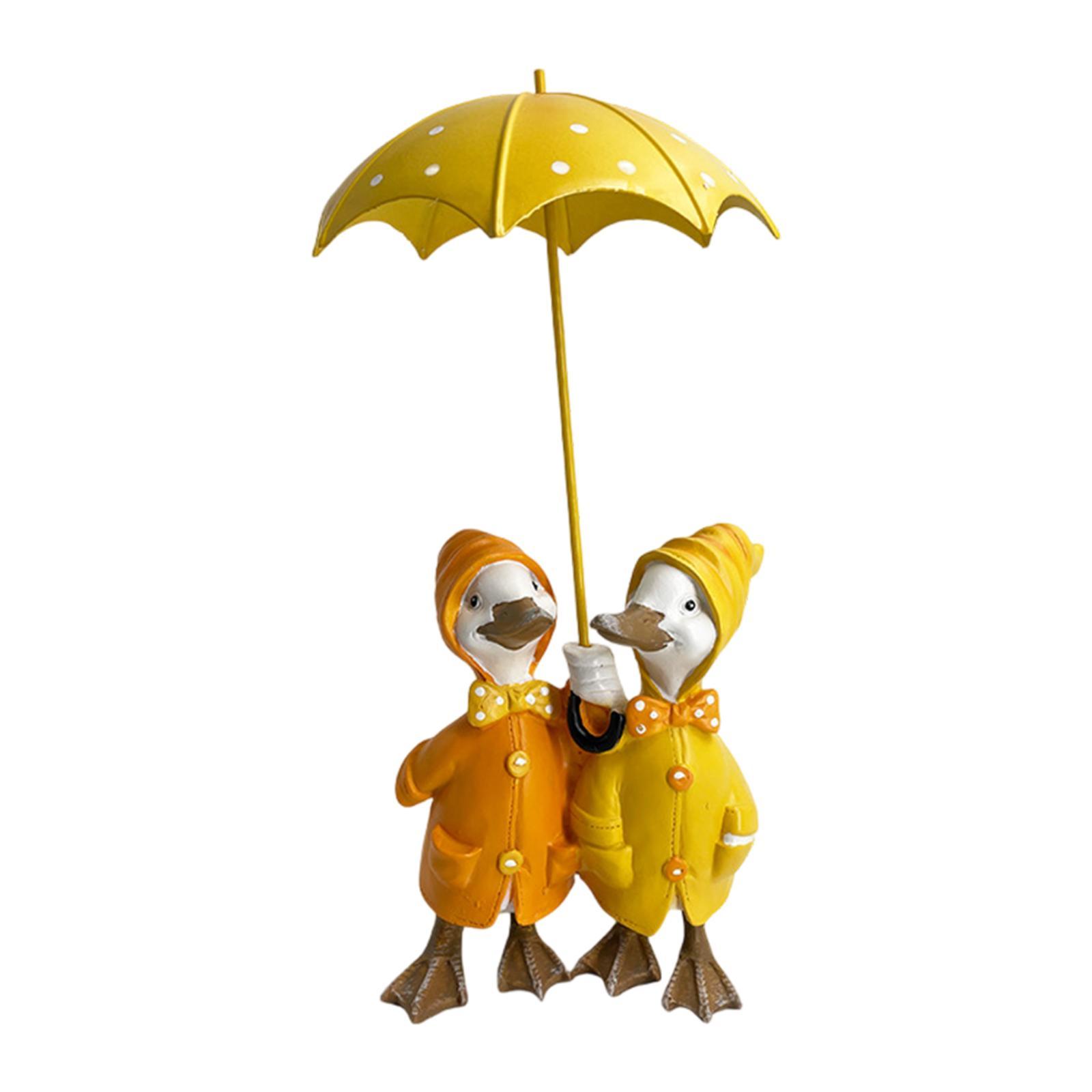 

Duck Holding Umbrella Statue Craft Collectible Decorative Garden Decor Resin Figurine for Yard Balcony Outdoor Patio Garden