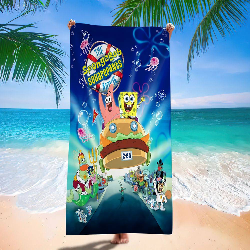 S-Sponge Bob S-S-SquarePants Microfiber Beach Towel Absorbent Quick Dry Soft Yoga Swimming Resort Mountain Climbing Towel