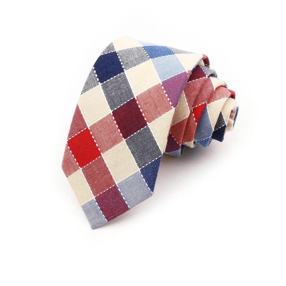 

Мужской, клетчатый, хлопковый галстук, оранжевый, зеленый, полосатый галстук, тонкий повседневный галстук