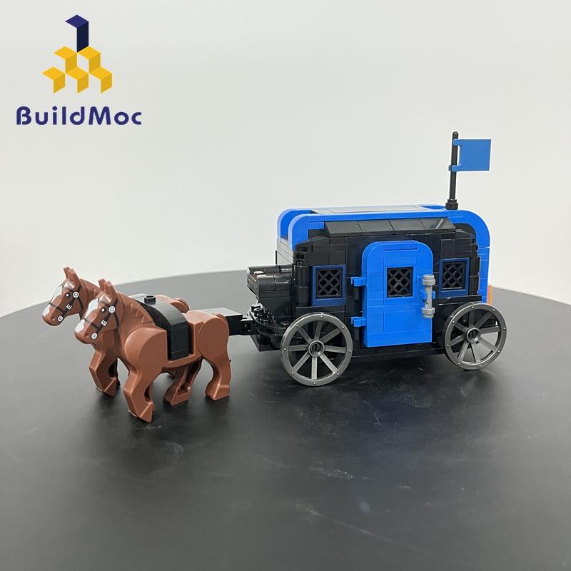 Buildmoc Ideas Blacked King Falcon Horse Carriage Model Building Blocks Toys For Children Toy Kids Gifts 249PCSBricks