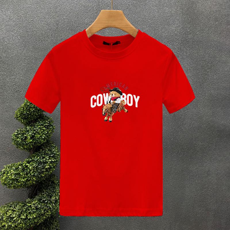 New Luxury Brand High Quality 100% Cotton BearPrinting Couple Tees Summer Harajuku For Men/Women Short Sleeve T-shirt Asian Size