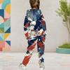 Girls Galaxy Printed Hooded Long Sleeve Kangaroo Pocket Top Cuffed Pants Two Piece Set