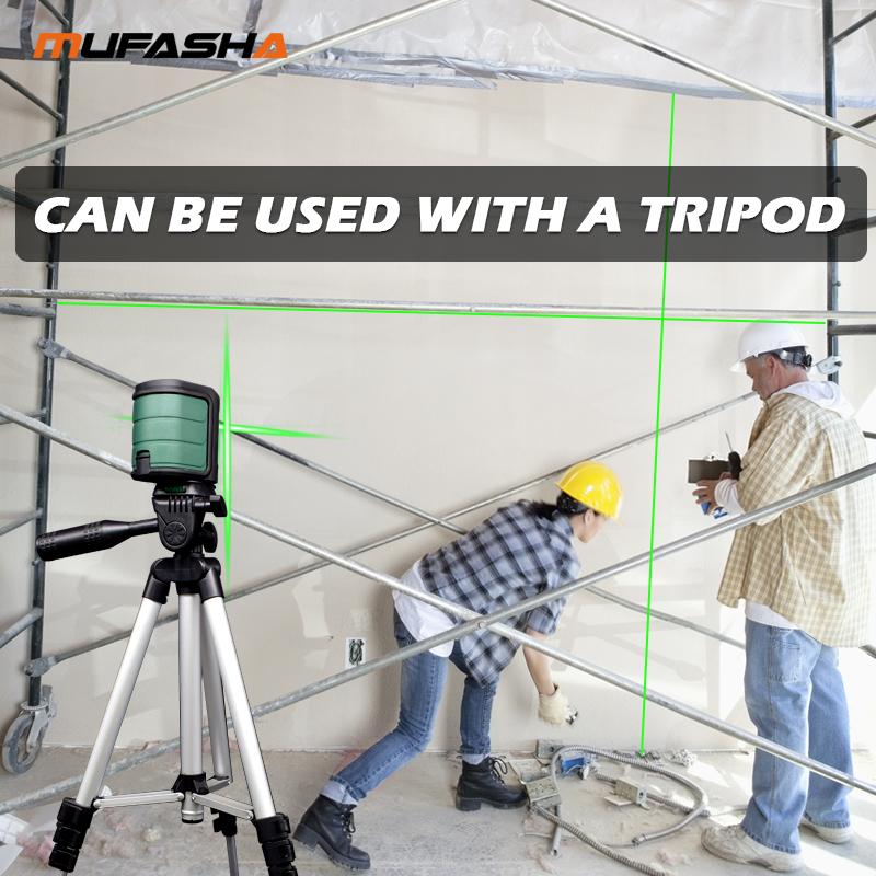 MUFASHA Laser Level Red Beam Green Beam Two Cross Lines Self-leveling Level