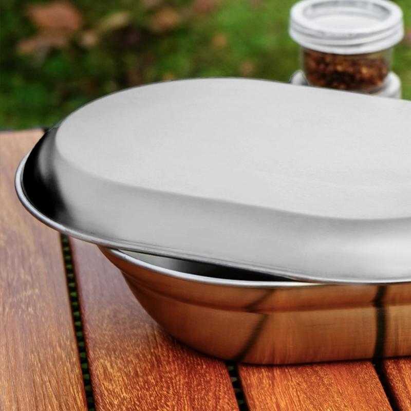 Rusts Resistant Stainless Steel Dinner Plates/ Soup Basin Dinnerwares for Camping Barbecues and Family Gatherings