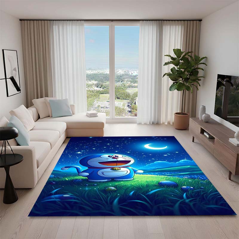 Cute Doraemon Rug, Suitable for Playrooms, Bedrooms, Living Rooms, Sofas, and Other Home Décor; Non-slip Children's Mat.