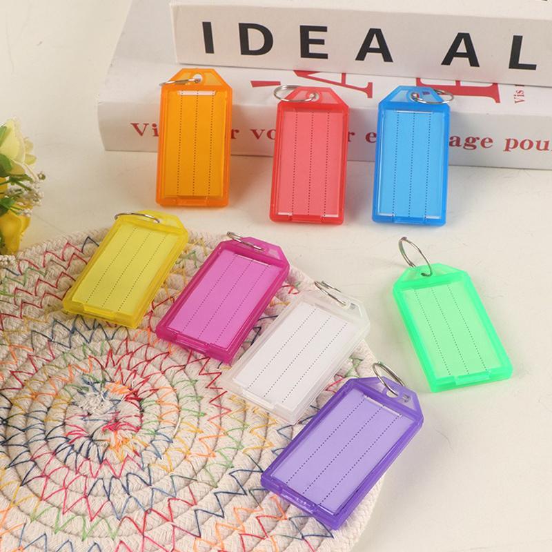 10-100PCS Flap Key Tags Assorted Mixed Multiple Colors Plastic Key Tags with Split Ring DIY Name Keychain Label Luggage Mark ZYF