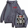Felpa con cappuccio e zip Singer Sombr You Are The Reason Tour Print Manica Lunga Larga Vintage Zip-Up Giacca Moda Hip-hop Uomo Donna