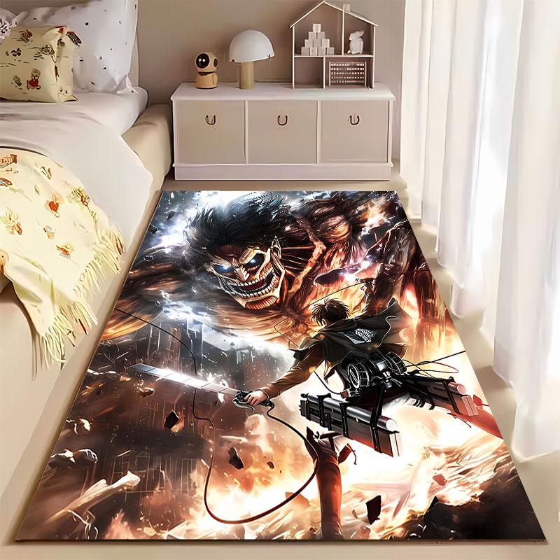 Epic Anime Battle Design Carpet suitable as a non-slip mat for the living room or bedroom sofa