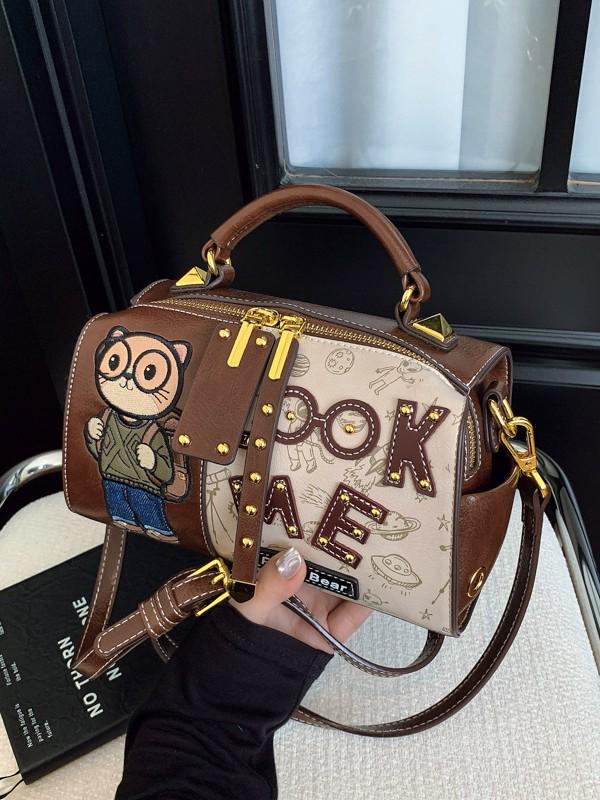 Versatile Women's Boston Retro Crossbody Single Shoulder Handbag