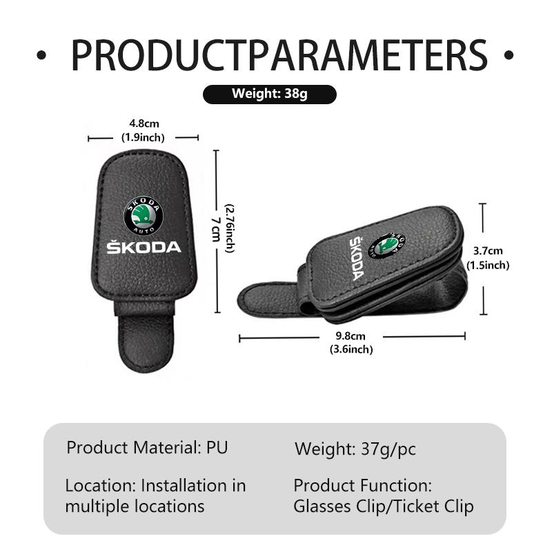 For Skoda Multifunctional Car Sun Visor Glasses Holder Sunglasses Clip Fabia Kamiq Superb Scala Enyaq-iV MK3 VisionS Yeti fsjn24