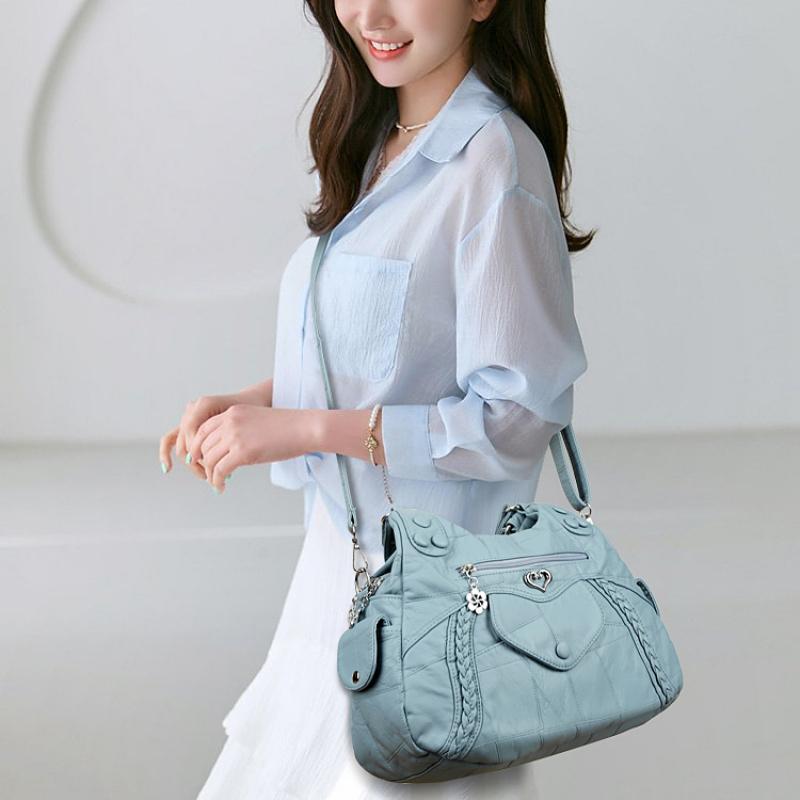 Damen Einzelschultertasche 2025 Sommer Weiches Leder Designer Handtasche Marken Tragetasche Große Kapazität Lässige Damenhandtaschen