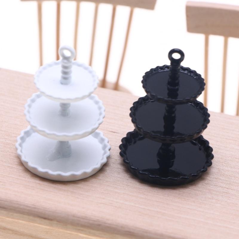 Mini Cake Stand For Dollhouses Simulation 3 Tiers Metal Design Lightweight Yet Stable Role Play Essential