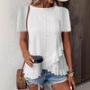 Modă nouă de primăvară și vară pentru femei, tricouri casual cu mânecă scurtă și gât rotund, în culori uni
