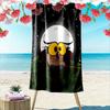 Bright-eyed owl silhouette Print beach towel, quick drying, suitable for travel, outdoor sports, jogging, the beach and swimming, gift