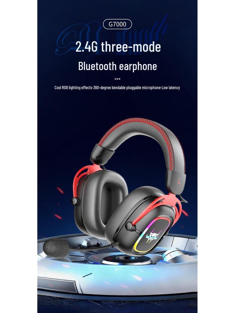 Cross-Border New Over-Ear Bluetooth Gaming Headset: Comfortable, Clear Sound, Three Wireless Modes.