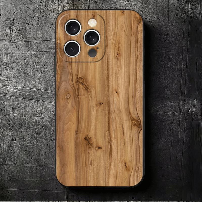 Vintage Wood Grain Pattern Soft Phone Case for iPhone 16 16E 17 Air 15 Pro Max 14 Plus 13 Mini 11 12 7 Black Cover Back Shell